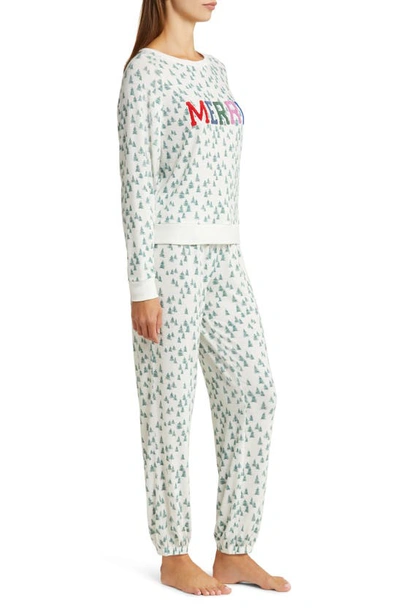 Shop Honeydew Intimates Star Seeker Jersey Pajamas In Ivory Trees