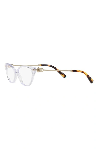 Shop Tiffany & Co 52mm Cat Eye Optical Glasses In Crystal