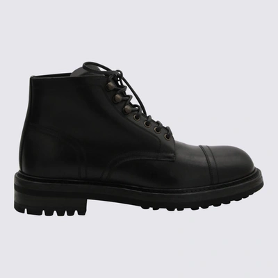 Shop Dolce & Gabbana Black Leather Ankle Boots