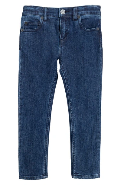 Shop Miles Baby Kids' Straight Leg Organic Cotton Stretch Denim Jeans In Blue