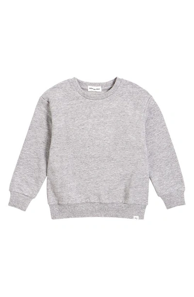 Shop Miles Baby Kids' Basics Stretch Cotton Pullover Sweatshirt In Grey