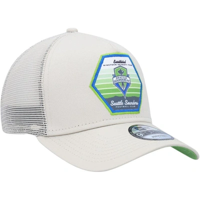 Shop New Era Green Seattle Sounders Fc Established Patch 9forty A-frame Trucker Adjustable Hat