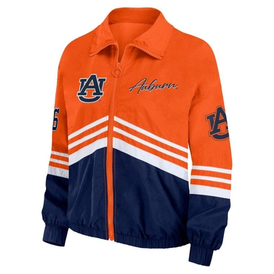 Shop Wear By Erin Andrews Orange Auburn Tigers Vintage Throwback Windbreaker Full-zip Jacket