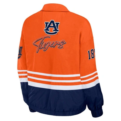 Shop Wear By Erin Andrews Orange Auburn Tigers Vintage Throwback Windbreaker Full-zip Jacket