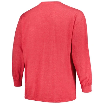 Shop Profile Heather Scarlet San Francisco 49ers Big & Tall Throwback Long Sleeve T-shirt