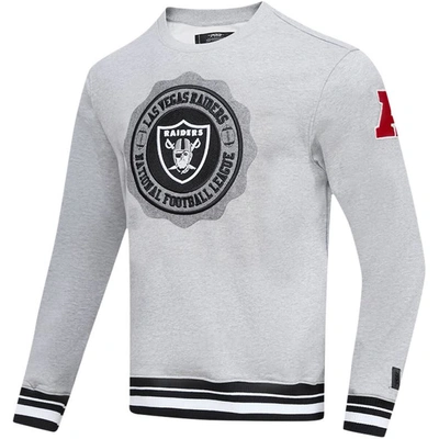 Shop Pro Standard Heather Gray Las Vegas Raiders Crest Emblem Pullover Sweatshirt