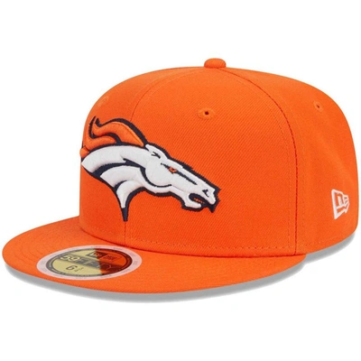 Shop New Era Youth  Orange Denver Broncos  Main 59fifty Fitted Hat