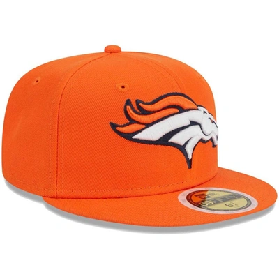 Shop New Era Youth  Orange Denver Broncos  Main 59fifty Fitted Hat