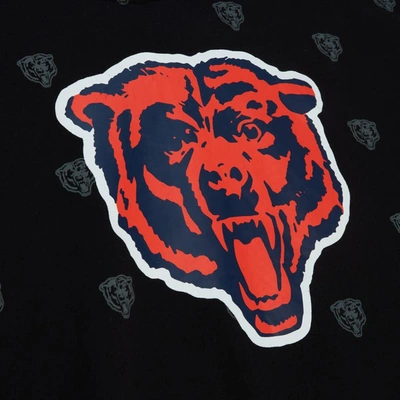 Shop Mitchell & Ness Black Chicago Bears Allover Print Fleece Pullover Hoodie