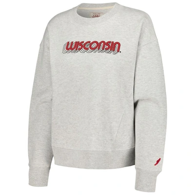 Shop League Collegiate Wear Ash Wisconsin Badgers Boxy Pullover Sweatshirt