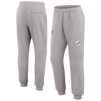 Shop Nike Gray Miami Dolphins 2023 Sideline Club Jogger Pants