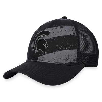 Shop Top Of The World Black Michigan State Spartans Oht Stealth Trucker Adjustable Hat