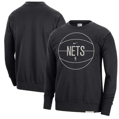 Shop Nike Black Brooklyn Nets 2023/24 Authentic Standard Issue Travel Performance Pullover Sweatshirt