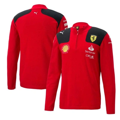 Shop Puma Red Scuderia Ferrari Team Knit Half-zip Jacket