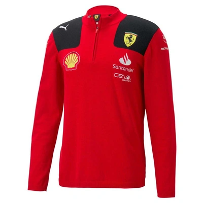 Shop Puma Red Scuderia Ferrari Team Knit Half-zip Jacket