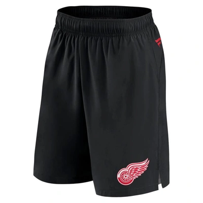 Shop Fanatics Branded  Black Detroit Red Wings Authentic Pro Tech Shorts