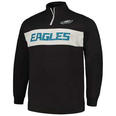 Shop Profile Black Philadelphia Eagles Big & Tall Fleece Quarter-zip Jacket
