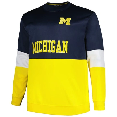 Shop Profile Navy Michigan Wolverines Big & Tall Fleece Pullover Sweatshirt