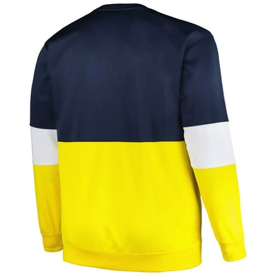 Shop Profile Navy Michigan Wolverines Big & Tall Fleece Pullover Sweatshirt