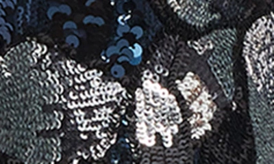 Dress The Population Andy Sequin Strapless Jumpsuit In Navy Multi