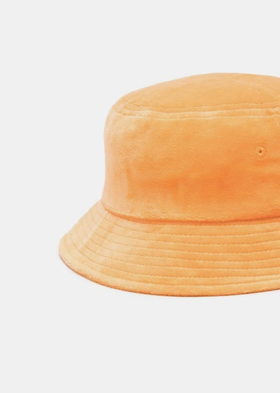 Shop Sporty And Rich Sporty & Rich Peach Velour Bucket Hat