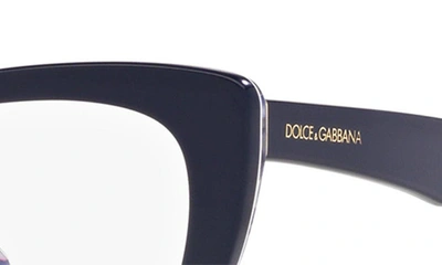 Shop Dolce & Gabbana 54mm Cat Eye Optical Glasses In Blue