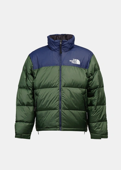 Shop The North Face Green & Navy Men's 1996 Retro Nuptse Jacket