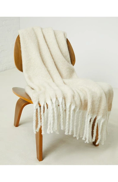 Shop Upwest Fireside Fleece Throw Blanket In Coconut Cream/ Feather Grey
