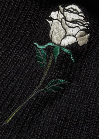 Shop Undercover Black Rose Embroidered Beanie