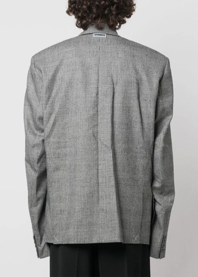 Shop Vetements Grey Big Lapel Tailored Jacket