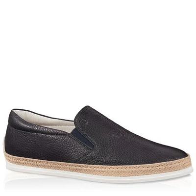 Tod's Leather Slip-ons In Blue