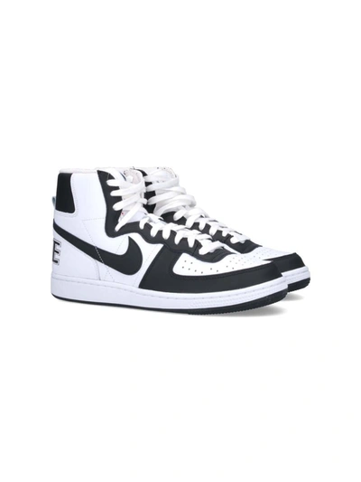 Comme Des Garçons Homme Deux Black & White Nike Edition Terminator High Sneakers In Black