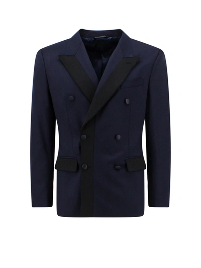 Shop Dolce & Gabbana Double-breasted Blazer With Contrasting Inserts