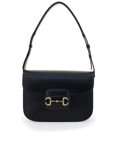 Shop Gucci Leather Shoulder Bag With Iconic Horsebit