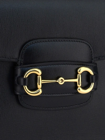 Shop Gucci Leather Shoulder Bag With Iconic Horsebit