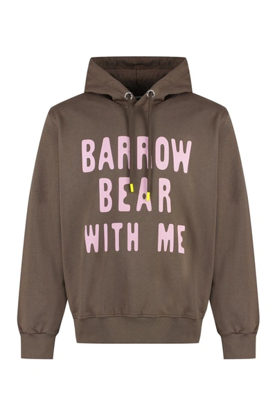 Shop Barrow Cotton Hoodie In Brown
