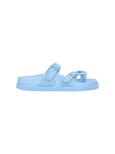 Birkenstock 1774 Light-blue Leather Arizona Avantgarde Slippers In Blue