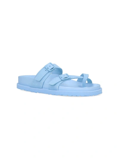 Birkenstock 1774 Light-blue Leather Arizona Avantgarde Slippers In Blue