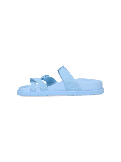 Birkenstock 1774 Light-blue Leather Arizona Avantgarde Slippers In Blue