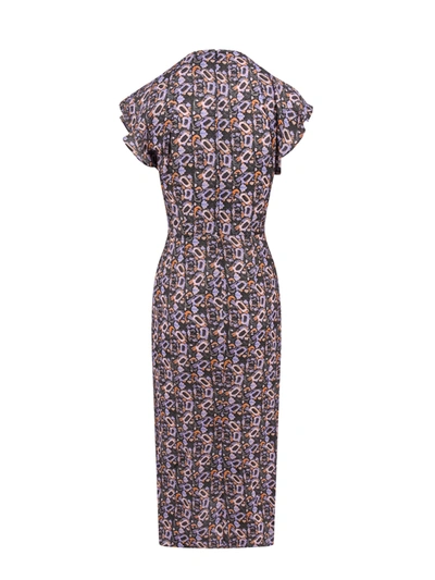 Shop Isabel Marant Viscose And Silk Dress With Multicolor Print
