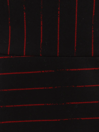 Shop Alexander Mcqueen Wool Dress With Striped Motif
