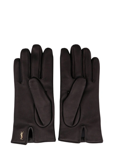 Shop Saint Laurent Leather Gloves