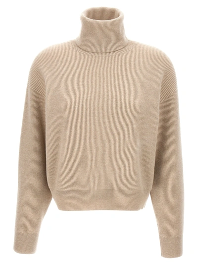 Shop Brunello Cucinelli Ribbed Sweater Sweater, Cardigans Beige