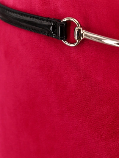 Shop Gucci Velvet Skirt With Belt And Horsebit Detail
