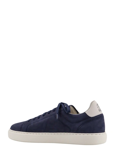 Shop Brunello Cucinelli Suede Sneakers With Back Logo Print