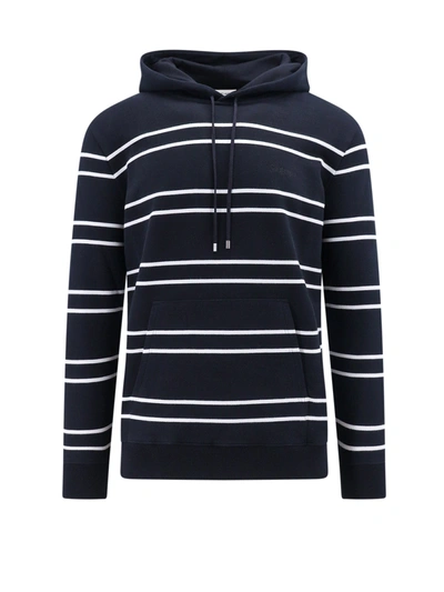 Shop Saint Laurent Cotton Sweatshirt With Ton Sur Ton Embroidered Logo