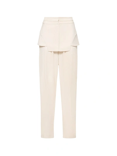 Shop Andrea Adamo Viscose Blend Trouser With Frontal Panels With Metal Hooks