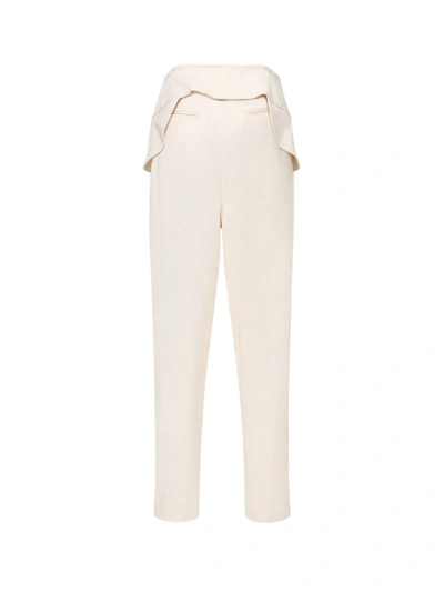 Shop Andrea Adamo Viscose Blend Trouser With Frontal Panels With Metal Hooks