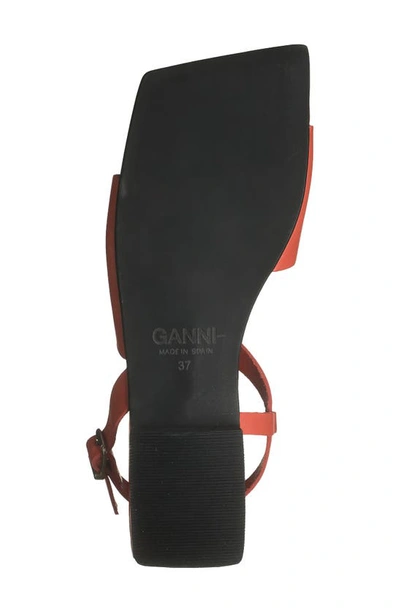 Shop Ganni Asymmetric Sandal In Paprika