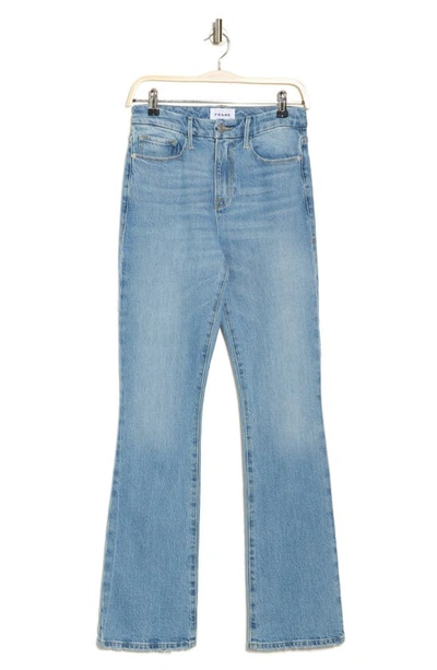 Shop Frame Le Super High Waist Mini Bootcut Jeans In Demarco